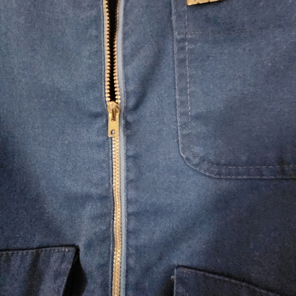 Vintage Hang Ten Work Barn Jacket Corduroy Collar Blue Chore (S) - Picture 7 of 8